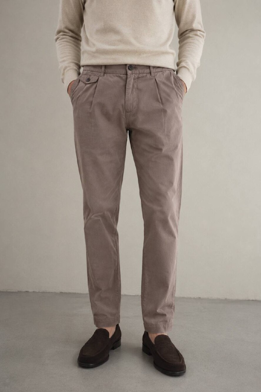 Dolce & Gabbana Taupe Cotton Tapered Trousers